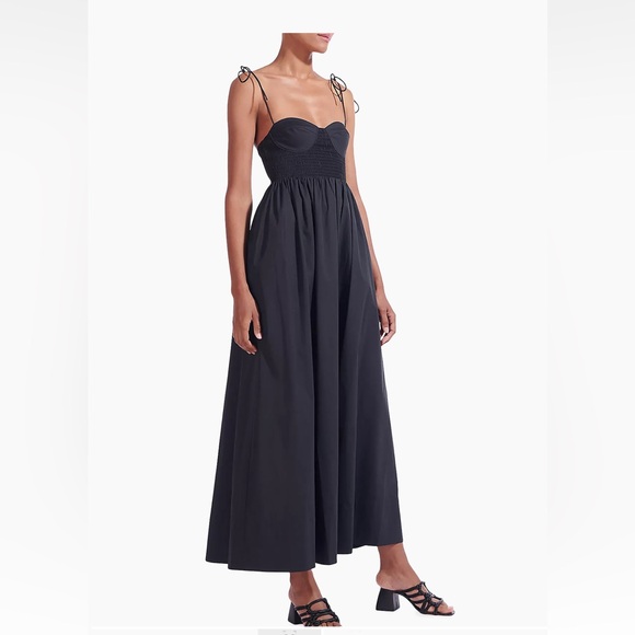 STAUD Maxi Landry dress in black NWT - Picture 3 of 7